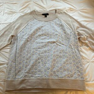 JCREW Medium sweater with pinstripe and eyelet detail